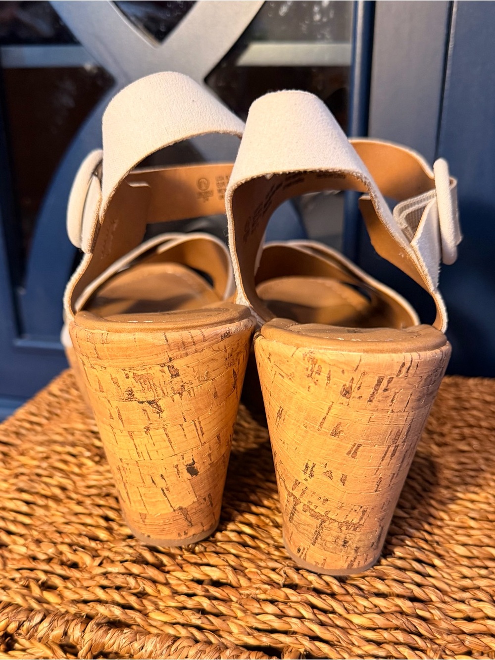 Seven Dials Ivory Cork Wedge Sandals - Picture 4 of 5
